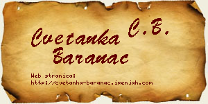 Cvetanka Baranac vizit kartica